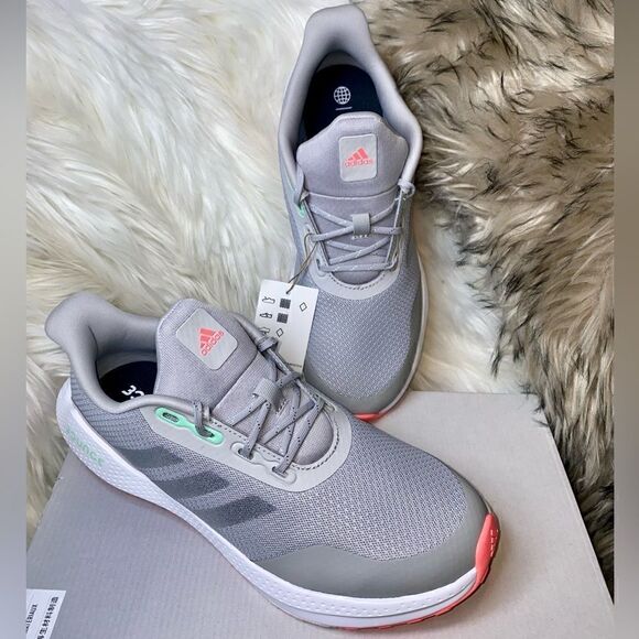 NEW!! Adidas EQ21 Run J Athletic Sneakers - Youth GS Size 6.5 Gray/White/pink - Picture 2 of 12